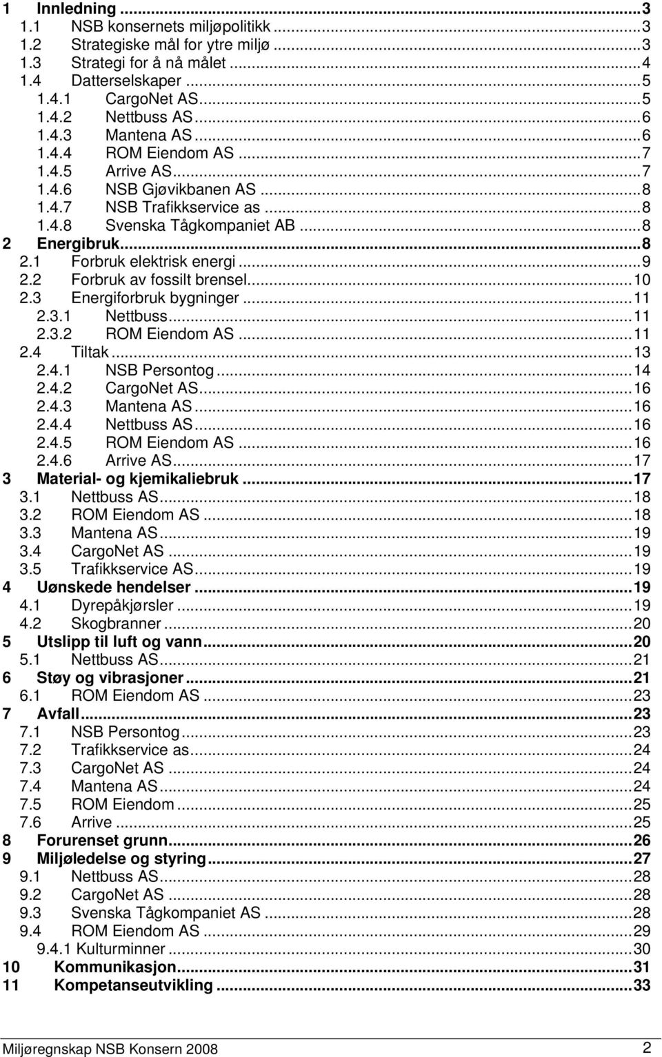 2 Forbruk av fossilt brensel...10 2.3 Energiforbruk bygninger...11 2.3.1 Nettbuss...11 2.3.2 ROM Eiendom AS...11 2.4 Tiltak...13 2.4.1 NSB Persontog...14 2.4.2 CargoNet AS...16 2.4.3 Mantena AS...16 2.4.4 Nettbuss AS.