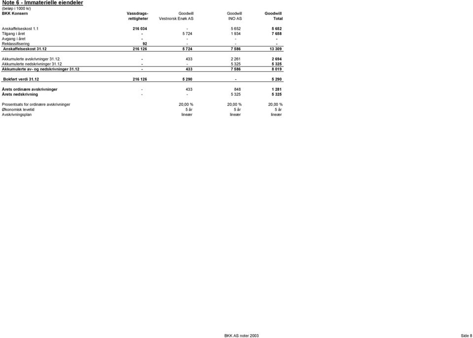 12. - 433 2 261 2 694 Akkumulerte nedskrivninger 31.12 - - 5 325 5 325 Akkumulerte av- og nedskrivninger 31.12-433 7 586 8 019 Bokført verdi 31.