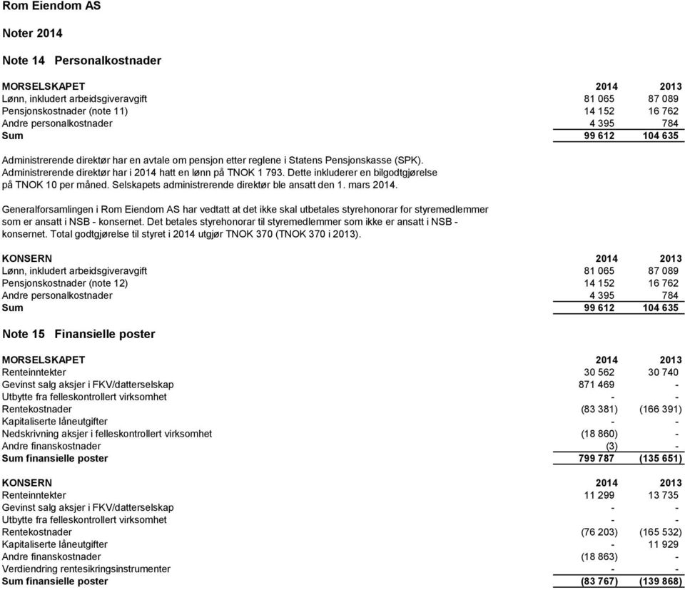 Selskapets administrerende direktør ble ansatt den 1. mars 2014.