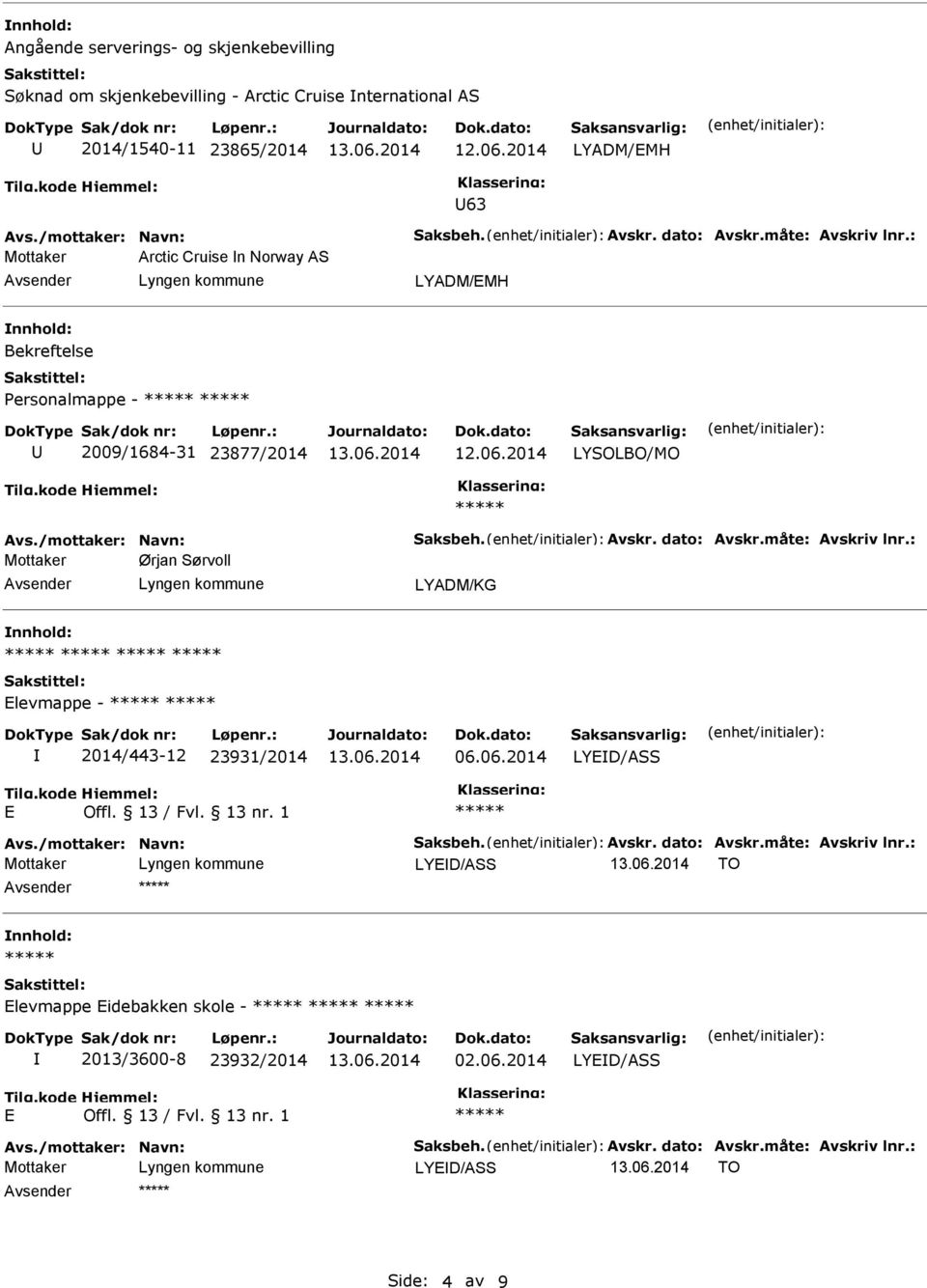 Ørjan Sørvoll LYADM/KG Elevmappe - 2014/443-12 23931/2014 LYED/ASS E Offl. 13 / Fvl. 13 nr.