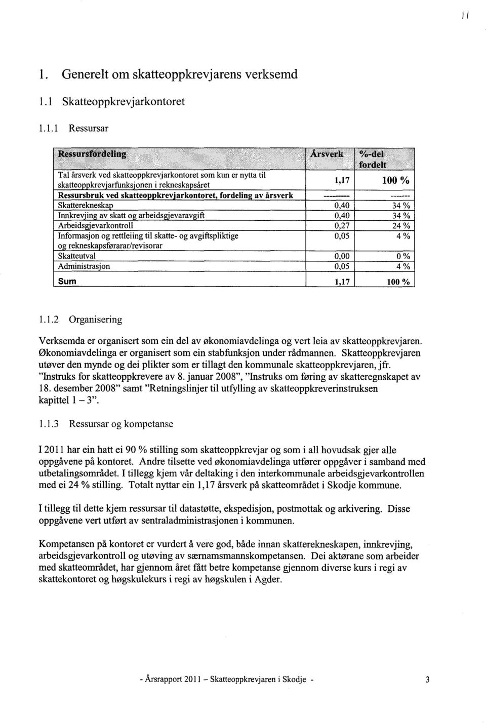 'evarkontroll 0,27 24 % Informasjon og rettleiing til skatte- og avgiftspliktige 0,05 4 % orekneska stbrarar/revisorar Skatteutval 0,00 0 % Administras'on 0,05 4 % Sum 1,