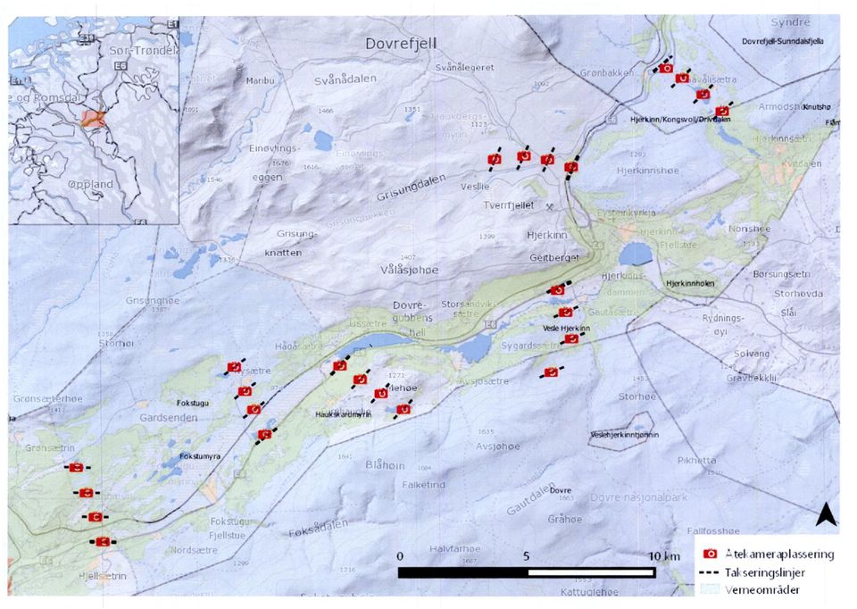 11 knatten cui-= Dovre- tci ts Geitberget 451. ear Vesle1-ljerkinn ripii.