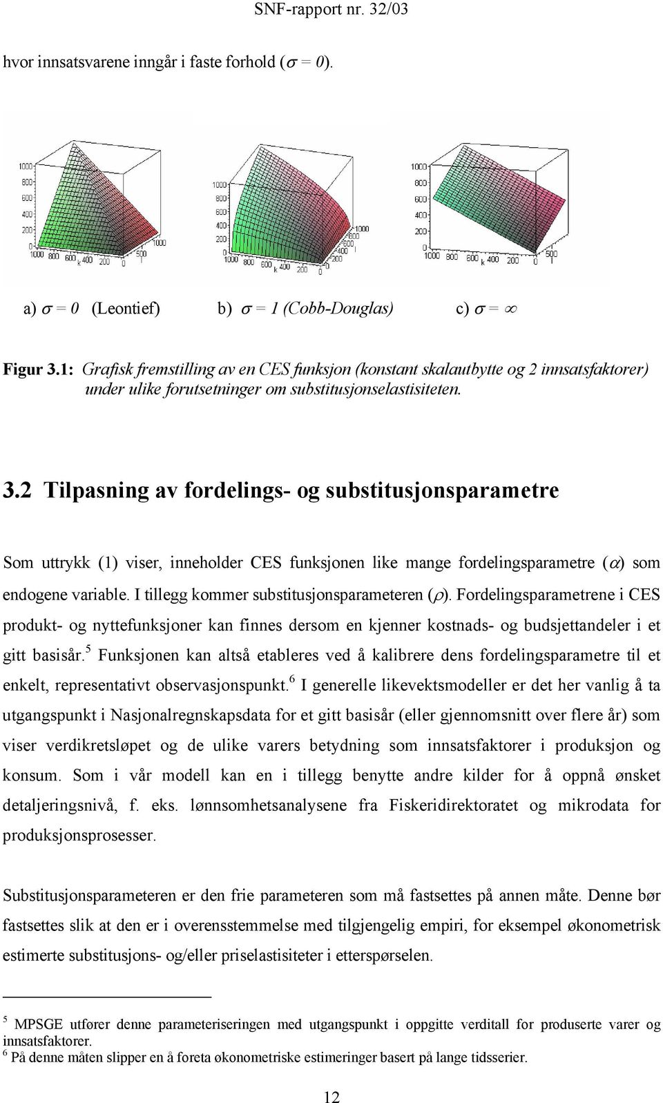 2 Tilpasning av fordelings- og substitusjonsparametre Som uttrykk (1) viser, inneholder CES funksjonen like mange fordelingsparametre (α) som endogene variable.