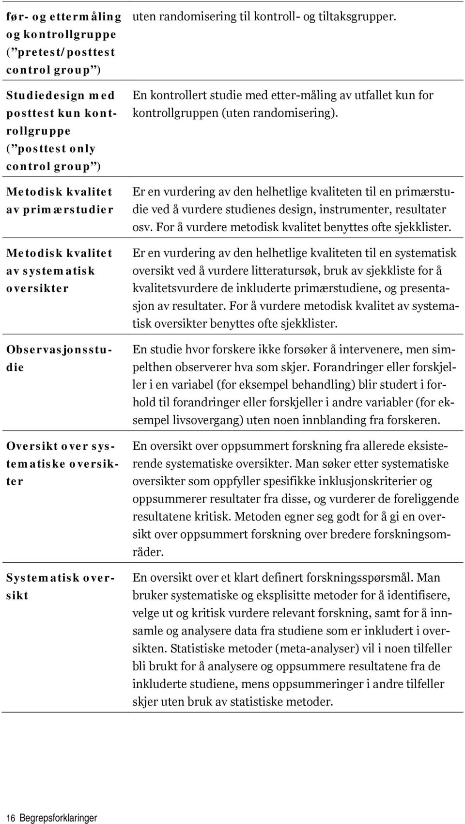 En kontrollert studie med etter-måling av utfallet kun for kontrollgruppen (uten randomisering).