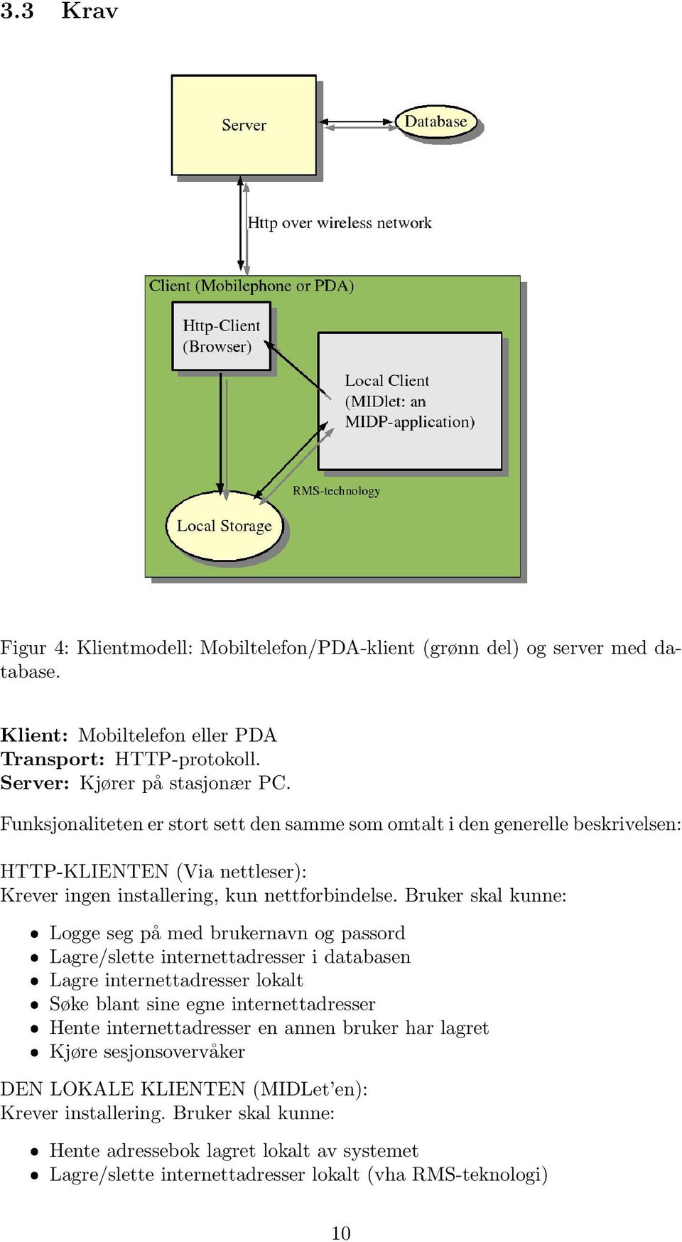 Bruker skal kunne: ˆ Logge seg på med brukernavn og passord ˆ Lagre/slette internettadresser i databasen ˆ Lagre internettadresser lokalt ˆ Søke blant sine egne internettadresser ˆ Hente