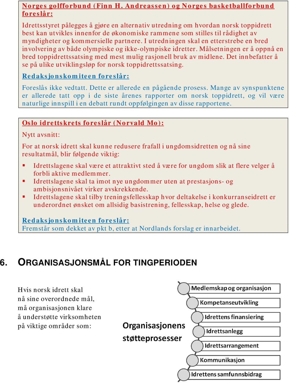 rådighet av myndigheter og kommersielle partnere. I utredningen skal en etterstrebe en bred involvering av både olympiske og ikke-olympiske idretter.