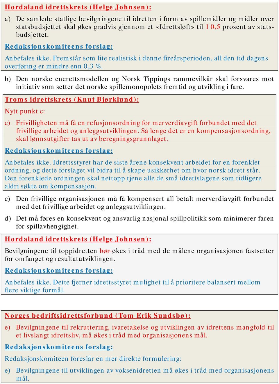 b) Den norske enerettsmodellen og Norsk Tippings rammevilkår skal forsvares mot initiativ som setter det norske spillemonopolets fremtid og utvikling i fare.