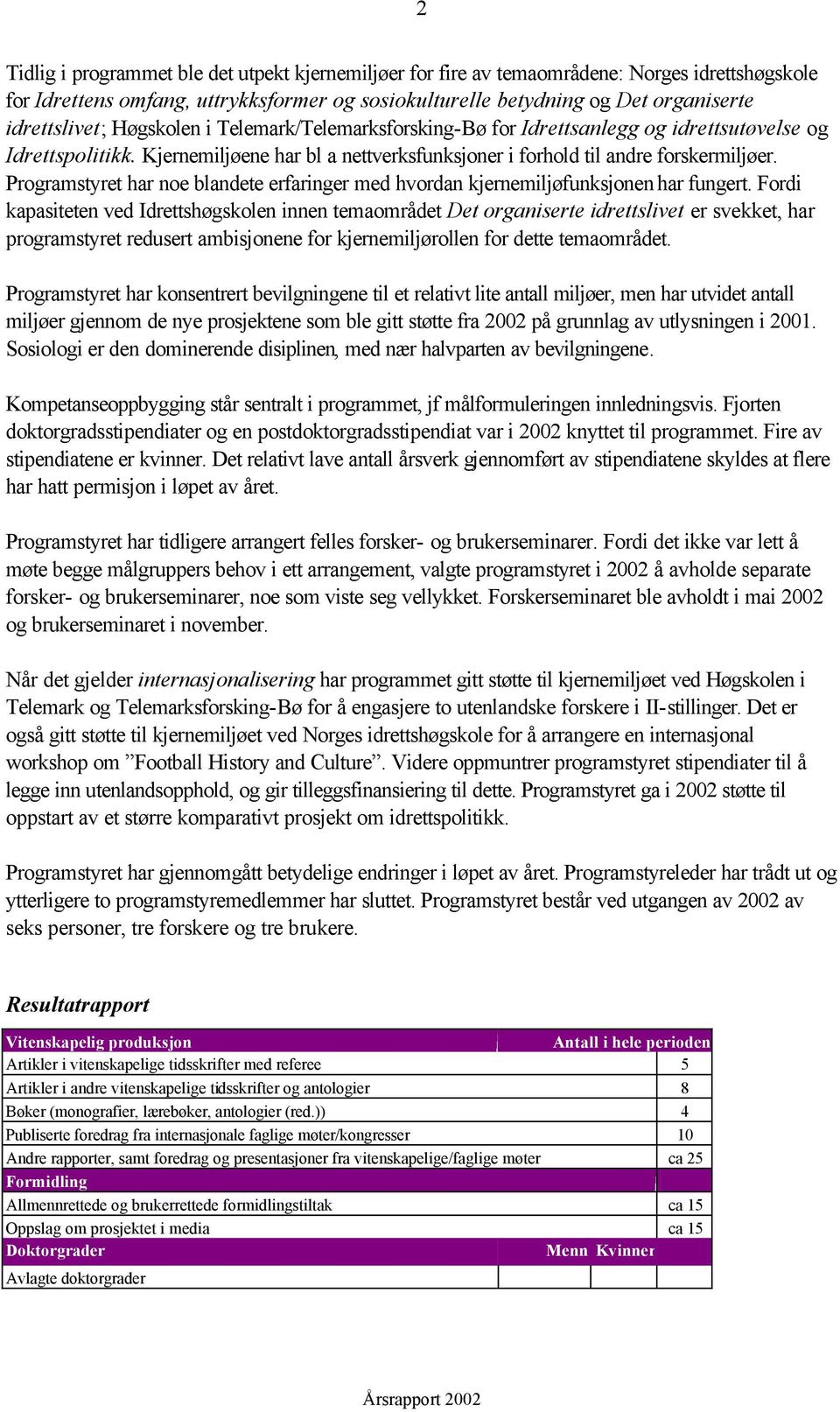 Programstyret har noe blandete erfaringer med hvordan kjernemiljøfunksjonen har fungert.