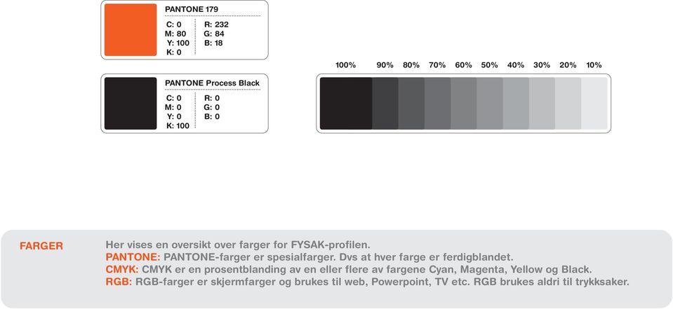 PANTONE: PANTONE-farger er spesialfarger. Dvs at hver farge er ferdigblandet.