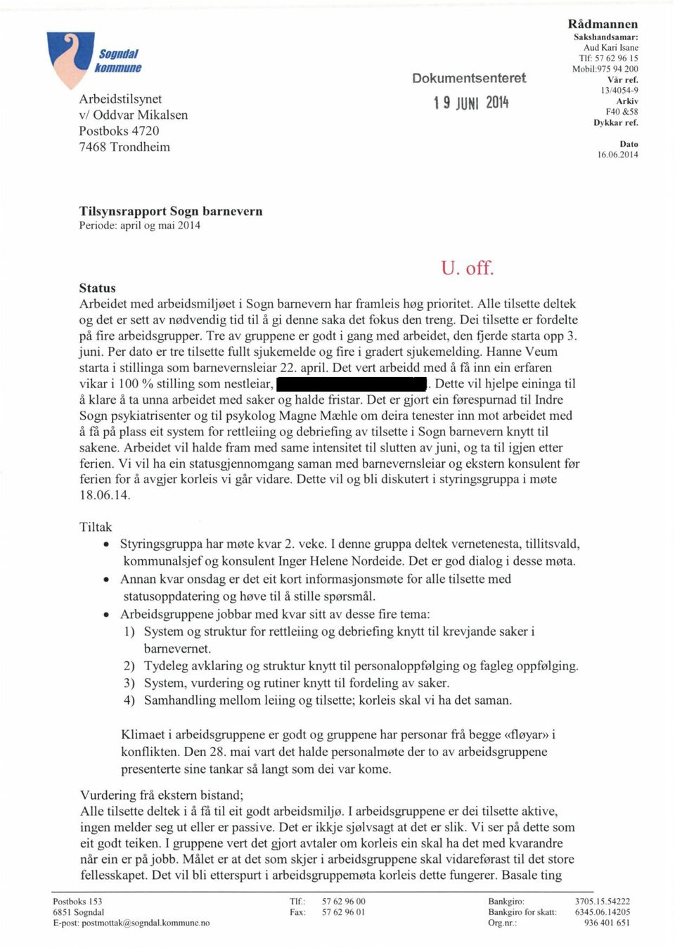 Alle tilsette deltek og det er sett av nødvendig tid til å gi denne saka det fokus den treng. Dei tilsette er fordelte på fire arbeidsgrupper.