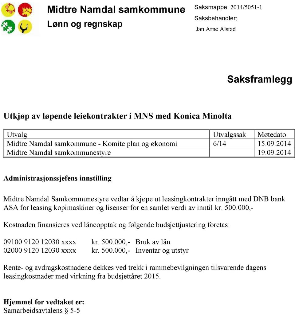 2014 Midtre Namdal samkommunestyre 19.09.