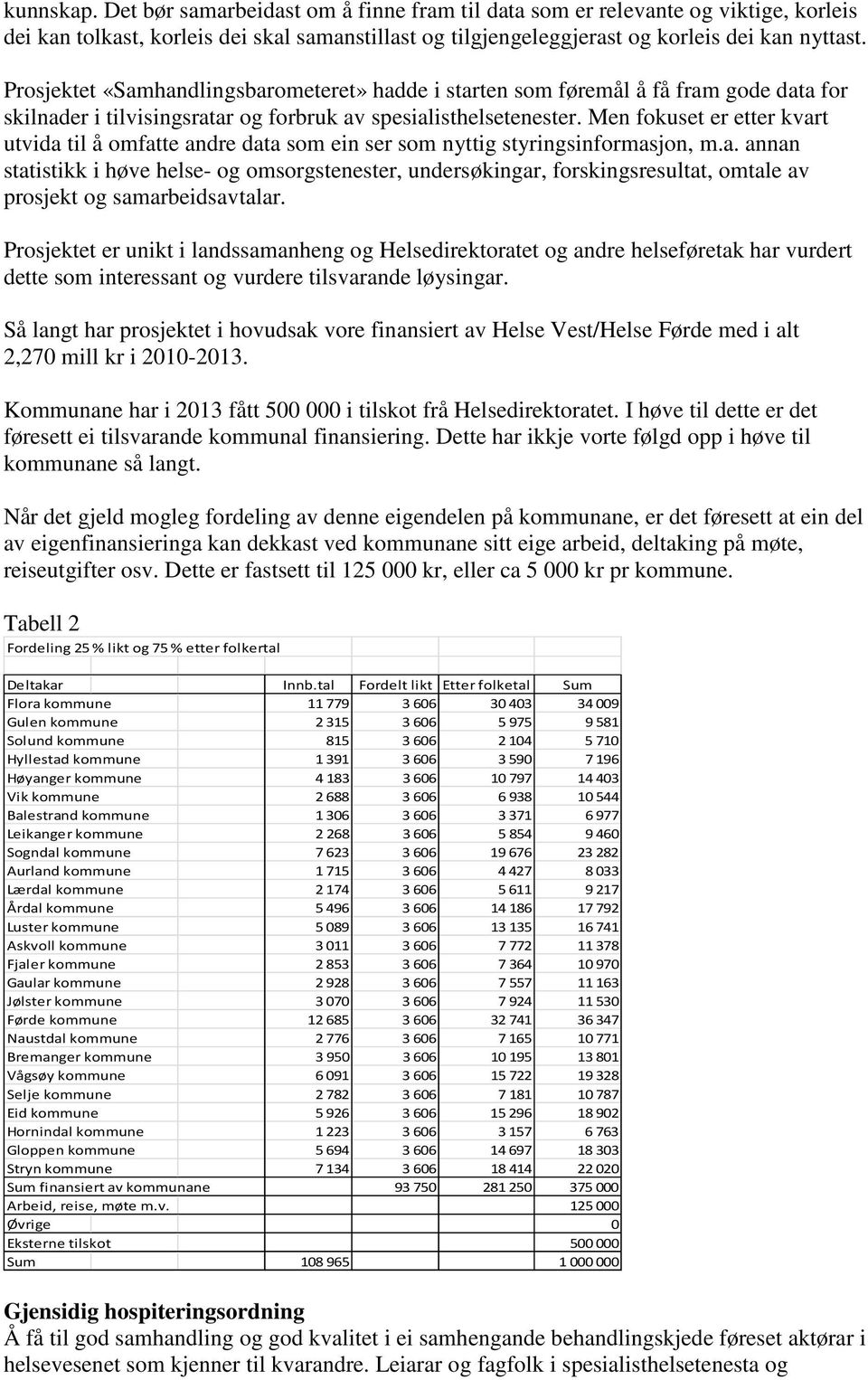 Men fokuset er etter kvart utvida til å omfatte andre data som ein ser som nyttig styringsinformasjon, m.a. annan statistikk i høve helse- og omsorgstenester, undersøkingar, forskingsresultat, omtale av prosjekt og samarbeidsavtalar.