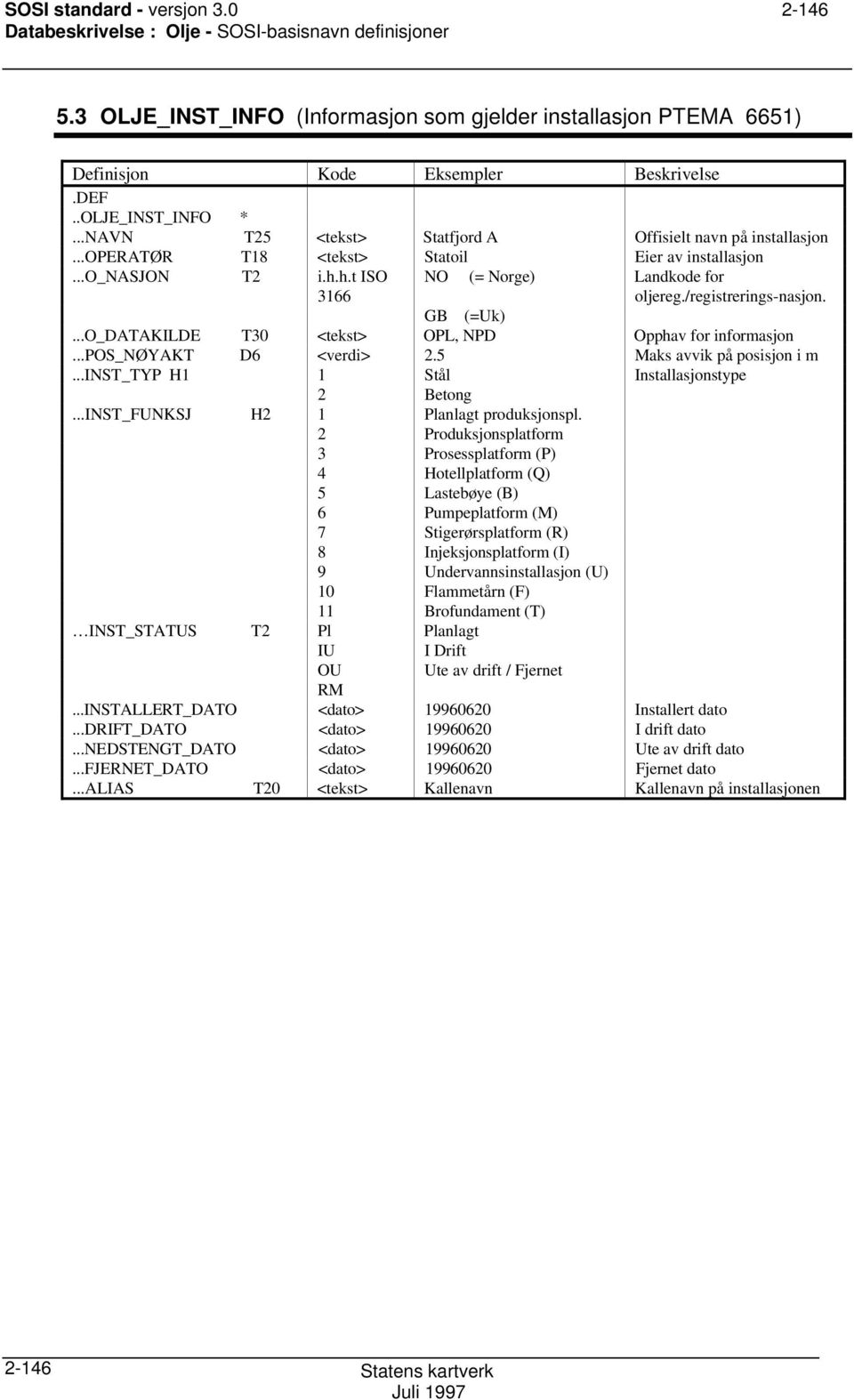 /registrerings-nasjon. GB (=Uk)...O_DATAKILDE T30 <tekst> OPL, NPD Opphav for informasjon...pos_nøyakt D6 <verdi> 2.5 Maks avvik på posisjon i m...inst_typ H1 1 Stål Installasjonstype 2 Betong.