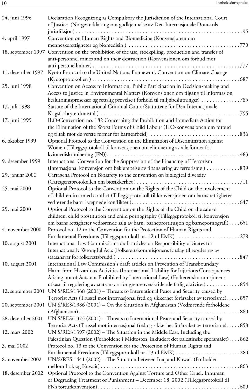 april 1997 Convention on Human Rights and Biomedicine (Konvensjonen om menneskerettigheter og biomedisin )........................................ 770 18.