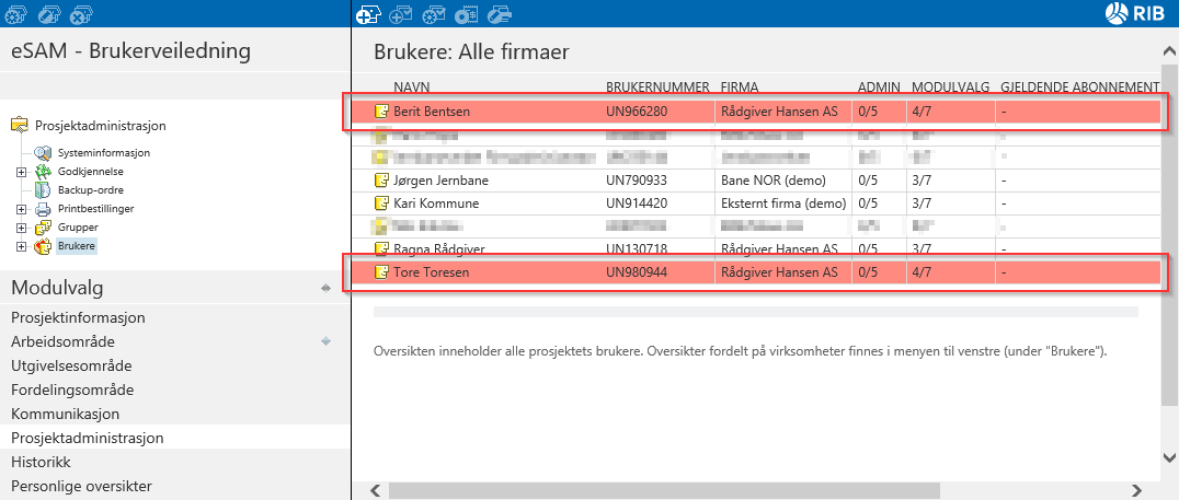 esam/byggeweb Rolleveiledning: Prosjektadministrator (Bane NOR) side 13/66 7. Velg om rettighetene skal kopieres eller sammenkjedes: a.