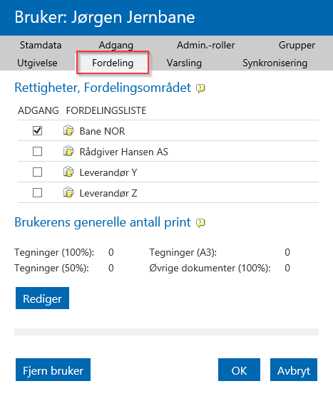 esam/byggeweb Rolleveiledning: Prosjektadministrator (Bane NOR) side 25/66 I fanen «Utgivelse» skal det ikke krysses av for noe.