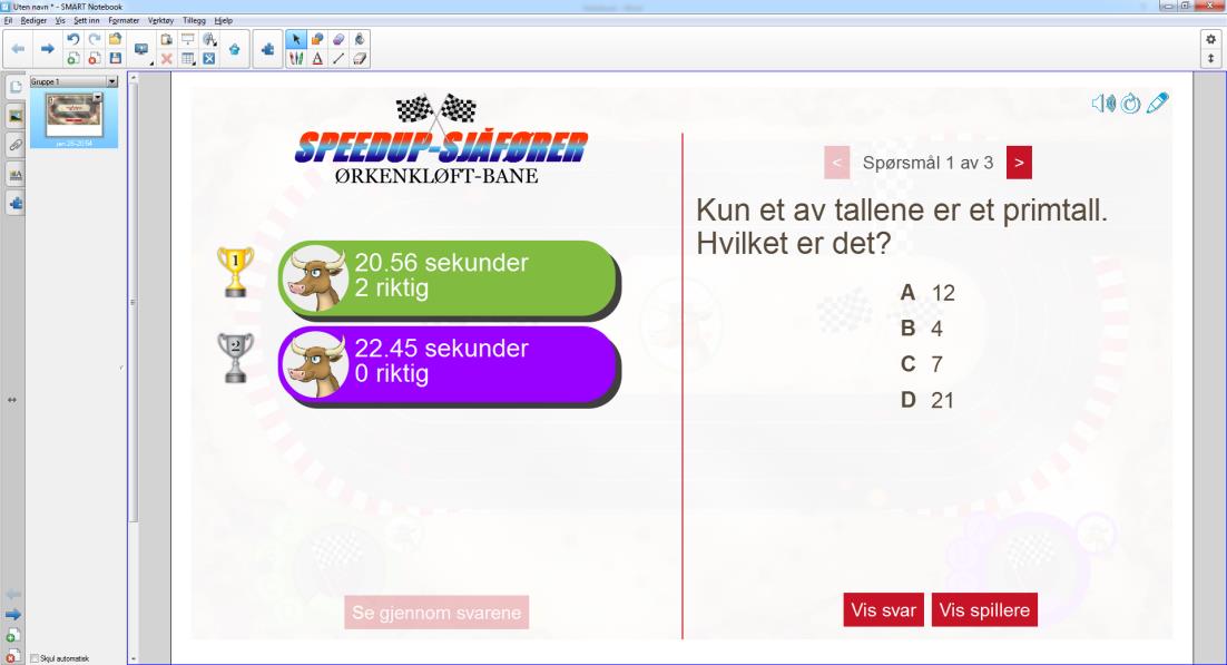 Figur 80. Sluttresultatet og svarene på spørsmålene. 6.1.4 Del budskapet Den siste aktiviteten vi skal se på, er Del budskapet.