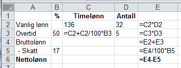 c 31 cm 2 Arelet skl være eregnet. Vi kn eregne høyden i prllellogrmmet, 5,02 cm i figuren til oppgve.