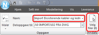 Øving 18 - Eksisterende kabler og ledninger I denne øvingen skal vi lese inn eksisterende kabler og VA ledninger fra en AutoCAD tegning. 1. Stå på riktig sted i utforskeren slik som vist: 2.