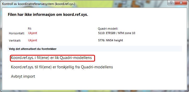 Velg DWG format slik som vist og filen Eksisterende kabler og ledninger.dwg på katalogen C:\Novapoint_grunnkurs\Grunnlagsdata. Trykk på Open knappen.