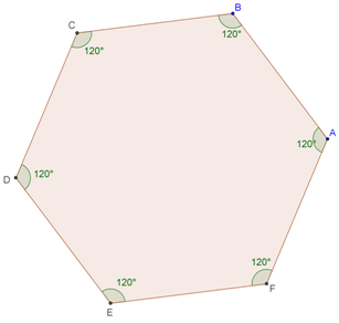 Sekskant Hexagon Vinkelsummen Angle sum/sum of angles Summen av vinklene i en regulær sekskant er 120 6 720 Rommet