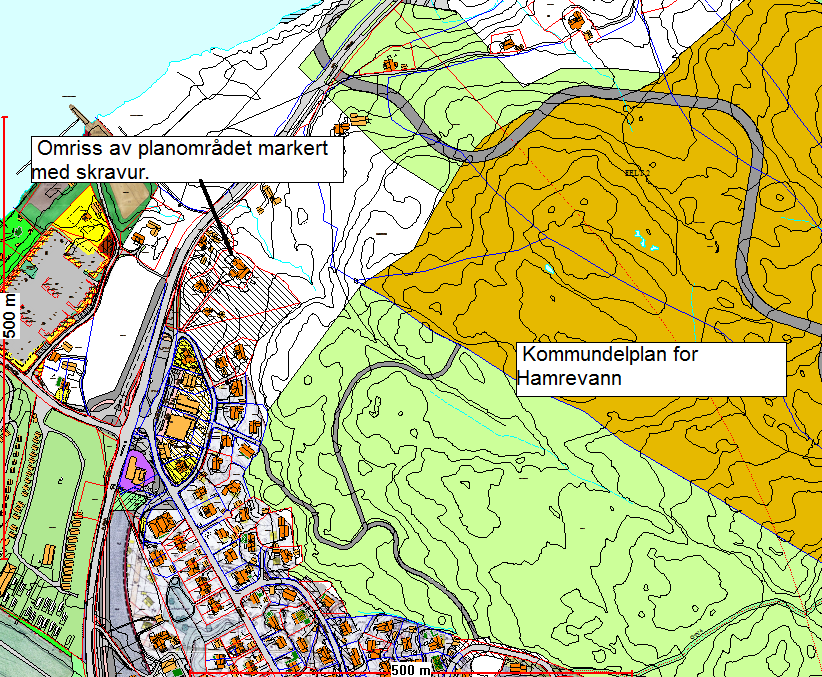 Kommunedelplan Området grenser inntil kommunedelplan for Hamrevann.