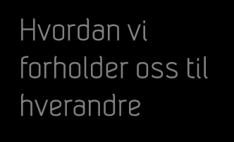 Organisasjonsutvikling Struktur Organisasjonskart Regler/prosedyrer Roller Bemanning Styringssystemer Myndighet & ansvar Det vi forstår, kan, tenker og mener Kultur Språk Verdier Normer Holdninger