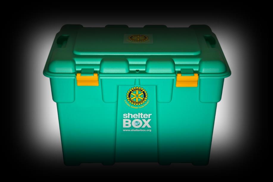 ShelterBox ShelterBox er en internasjonal katastrofehjelpsorganisasjon som spesialiserer seg på å gi mennesker som har mistet hjemmet sitt på grunn av