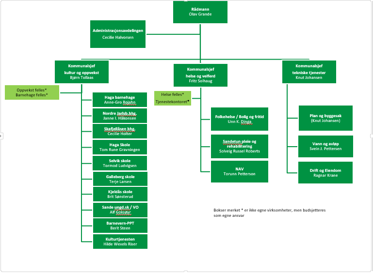 216 Overordnet analyse 2.2. Organisasjonskart har per 1.