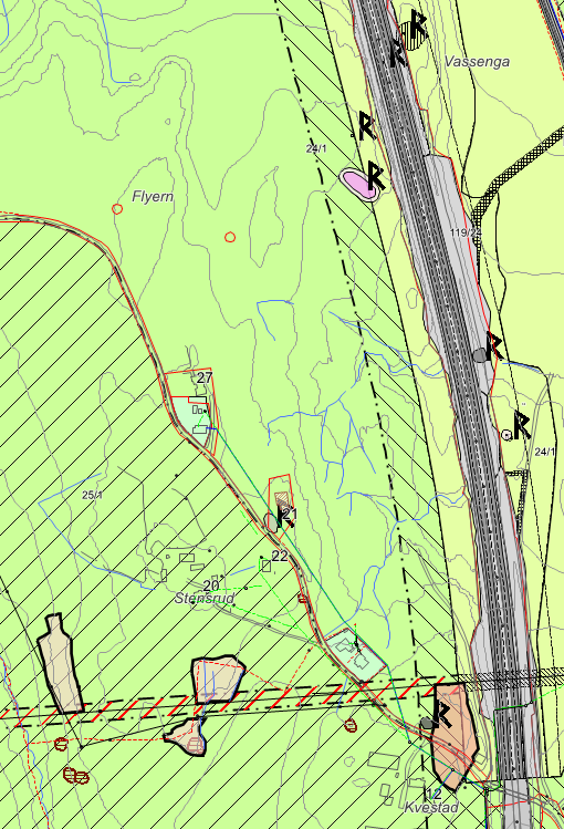 På gårdskartet til Skog + Landskap er området blant annet registrert som skog