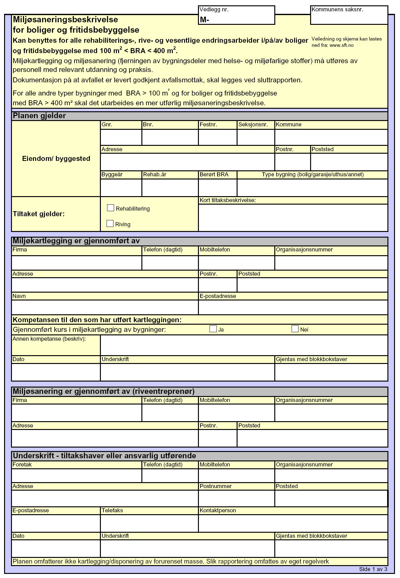 Konkurransegrunnlag del III E1 SHA Program Dato: 22.05.