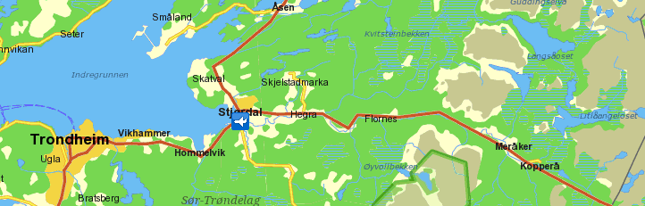 Geografisk beliggenhet 45 km