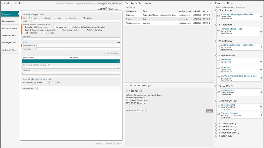 Oversikt over utdelte medikamenter Registrering av