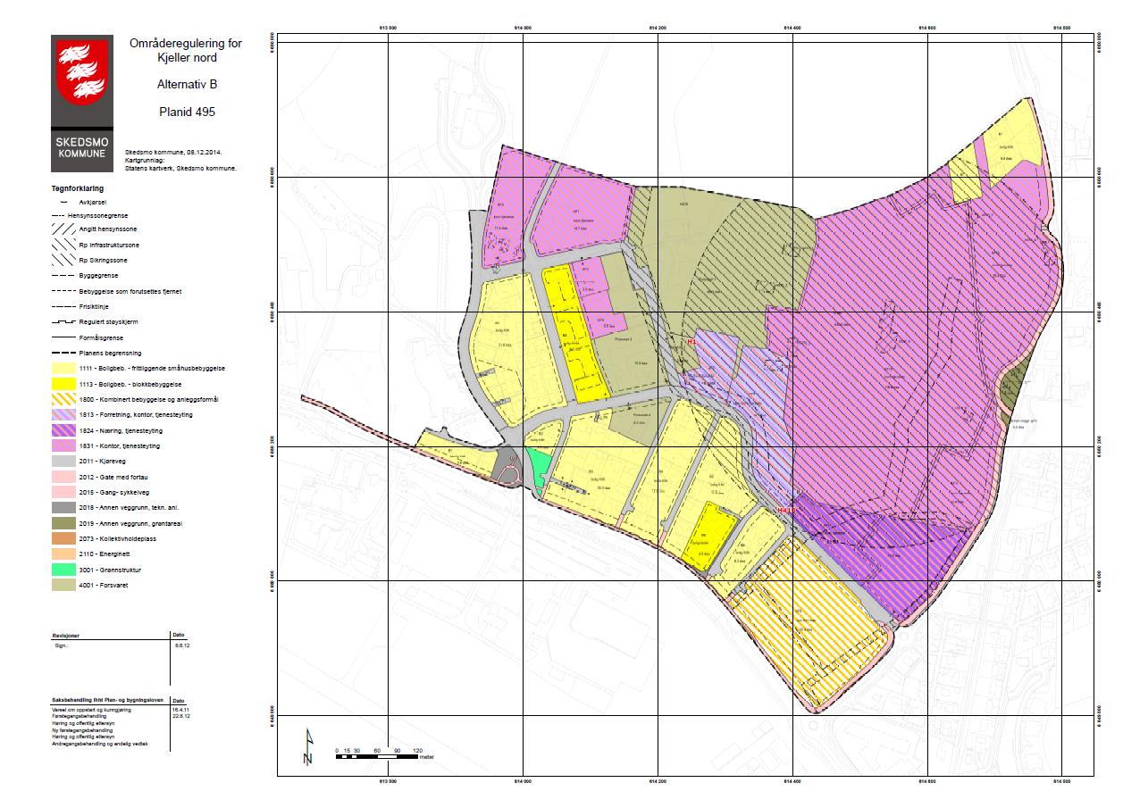 Kart 1. Plankart for områderegulering Kjeller nord.