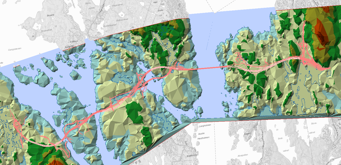 3. OVERORDNET ANALYSE AV FLOMVEIER 3.1 Mål For å vurdere særskilt flomutsatte områder i forbindelse med nye RV555 er det utført beregninger av flomveier for hele planområdet.