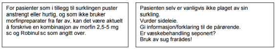 www.helse-bergen.no www.helse-bergen.no 61 62 Medikamenter ved kvalme Dopaminantagonister (Førstevalg) Haldol (Haloperidol) 0,5-1 (-2) mg sc ( 10mg/24t ) Afipran (Metoklopramid) 10 mg sc ( 80mg/24t.