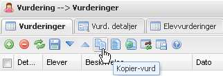 4.3.2 Registrere en ny vurdering ved å kopiere I stedet for å lage en helt ny vurdering kan du kopiere en vurdering du har laget tidligere, uavhengig av skoleår eller hvilken faggruppe den er laget