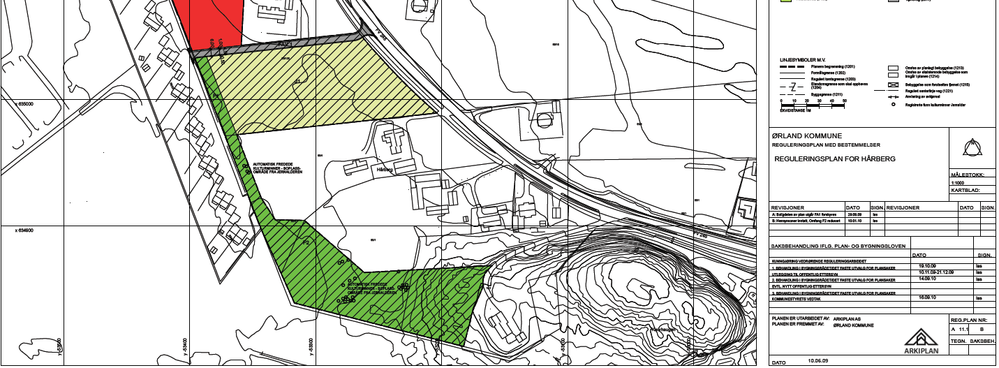 Figur 11: Reguleringsplan for Uthaug 2, nord for dagens flystasjon.