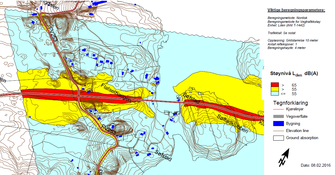 PLANBESKRIVELSE MED KU 54 Figur 20 Utsnitt av støysonekart ved Søfstad 9.4 Innløsning av eiendom Selve Snarveien vil føre til at en bolig innløses (kart C-111).