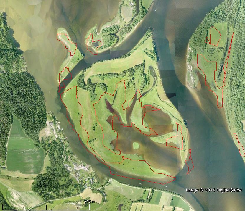 Floods in Akershus May 27, 2014 19:10 Lillestrøm Fetsund Flood affected areas are in dark red color (see the polygons) Radarsat-2 acquisitions: RS2-SGF-S4 27-May-2014 HHHV 17:10 UTC RS2-SLC-S7