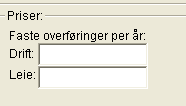 8. Registrere priser / faste overføringer pr år Nederste seksjon i skjermbildet er faste overføringer pr år fra driftsavtalen, dvs.