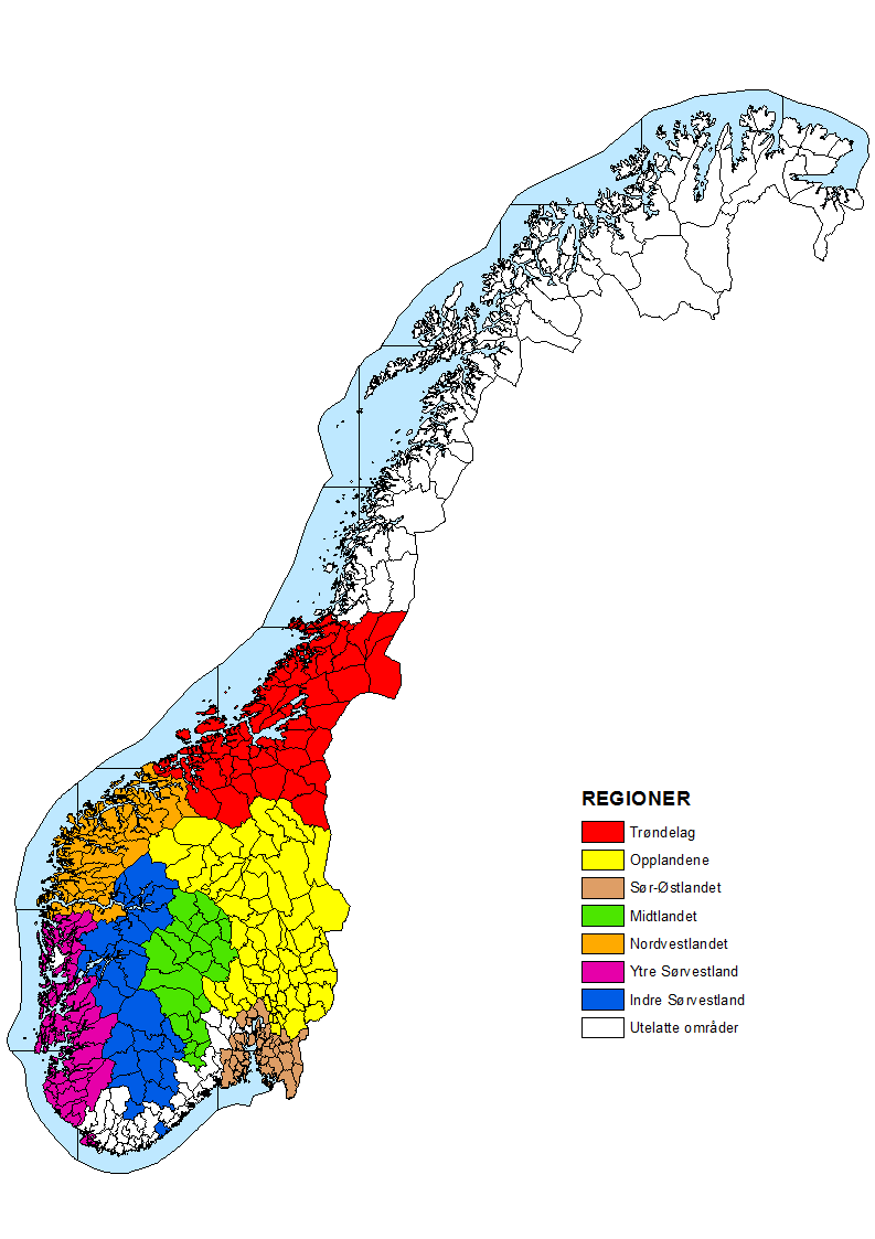 Kart: Regioninndeling