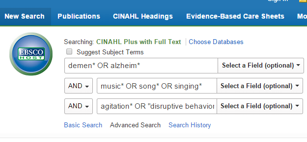 Eksempel fra Ebsco databasevert, her via søk i Cinahl