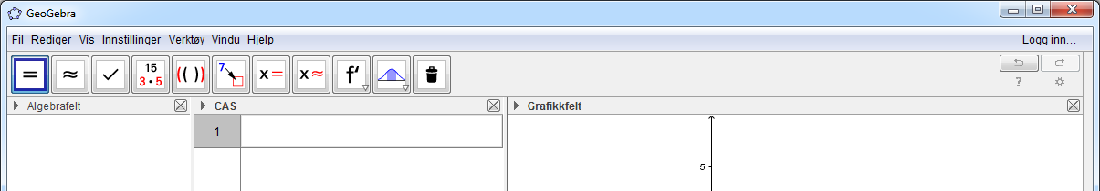 ØVELSE 11. CAS De siste versjonene av GeoGebra inneholder det vi kaller en CAS-modul. CAS står for computer algebra system og er en modul der vi kan gjøre symbolske beregninger.