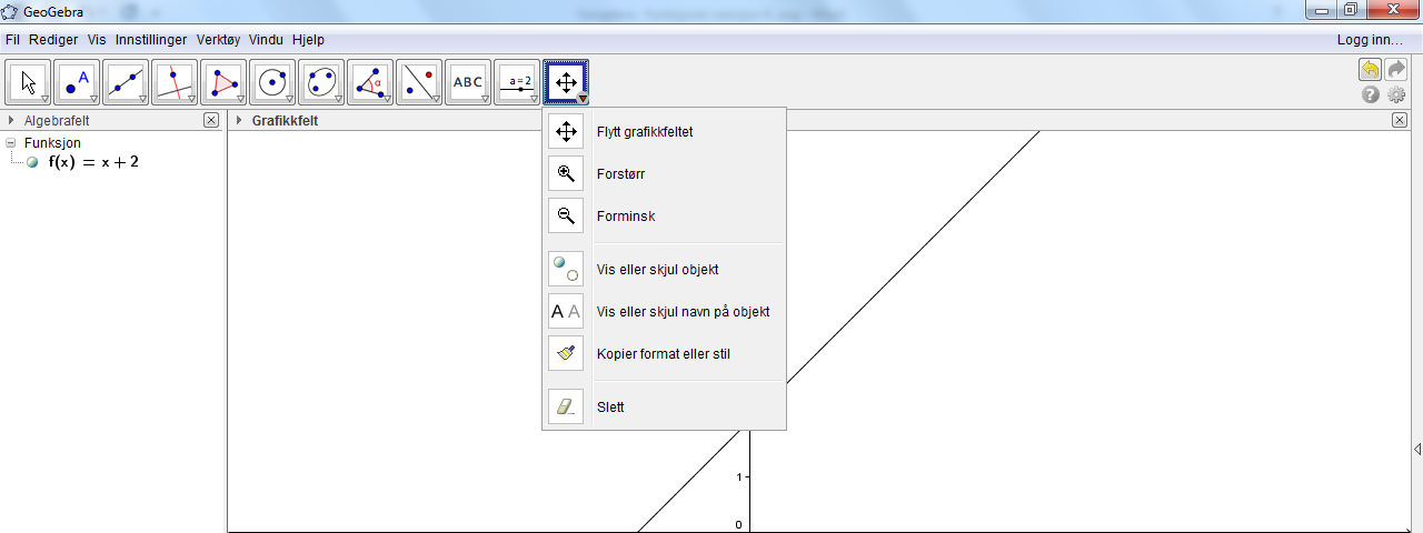 Et annet alternativ hvis en f.eks. bruker bærbar PC med touchpad, er å klikke nederst i høyre hjørne på det feltet som er ringet inn i forrige skjermbilde.