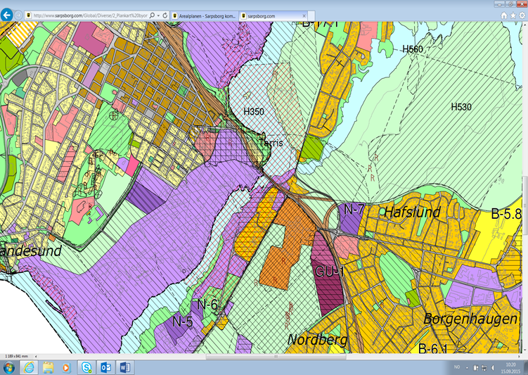 Hensynssoner kommuneplan: I kommuneplanen for Sarpsborg er hensynet til storulykkerisiko løst ved at man i bestemmelsene har knyttet krav om ROS-analyse til hensynssone: 3.1 Hensynssone fare H350 (jf.