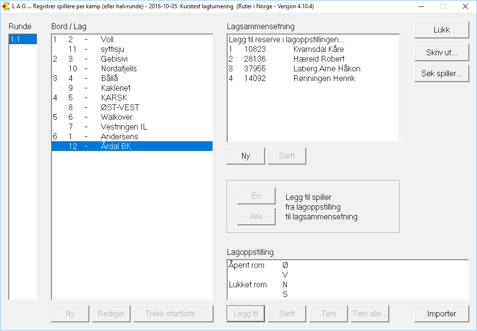 Trykk på importer Systemet markerer på forskjellige måter når noe er feil Det at