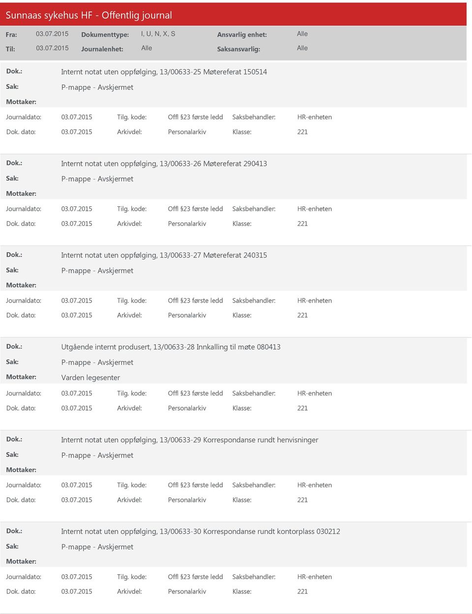 13/00633-28 Innkalling til møte 080413 Varden legesenter Internt notat uten oppfølging, 13/00633-29