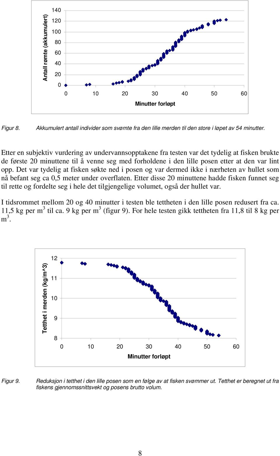 Det var tydelig at fisken søkte ned i posen og var dermed ikke i nærheten av hullet som nå befant seg ca 0,5 meter under overflaten.