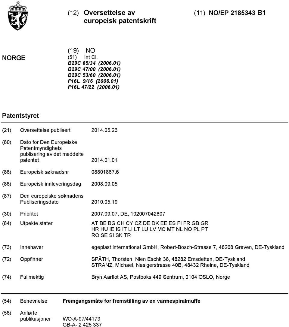 6 (86) Europeisk innleveringsdag 08.09.